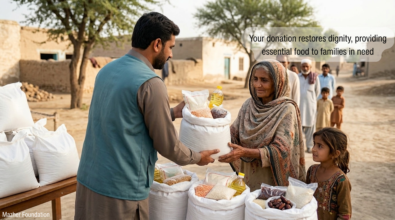 Mazher Foundation food ration distribution